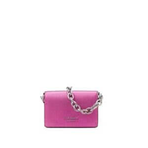 Kate Spade New York Natasha Metallic Pebbled Leather Card Case Crossbody Pink